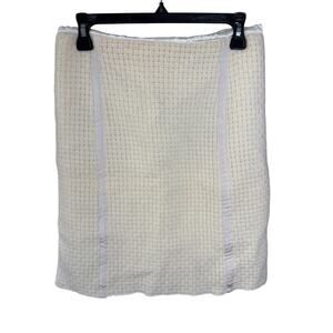 087 Milly Wool Blend Textured Ivory Skirt Size 4 Career Classic